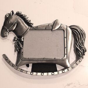 Silver Rocking Horse Picture Frame Holds 3" X 4" Photo
